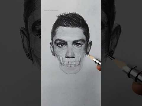 How to draw cristiano ronaldo ☠️  #art #artist #cartoon #drawing #satisfying #paint #shorts #ronaldo