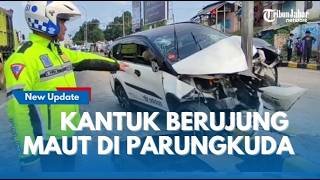 Download lagu KANTUK BERUJUNG MAUT Pengemudi  Mobil Tabrak Pedagang Tahu hingga Terseret di Exit Tol Parungkuda mp3