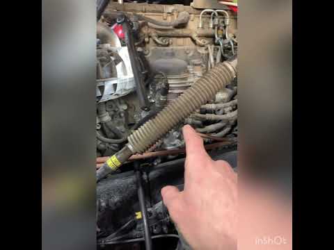 Freightliner cascadia 2019 coolant line replacement ocm to air compressor. busted knuckle diesel Dr.