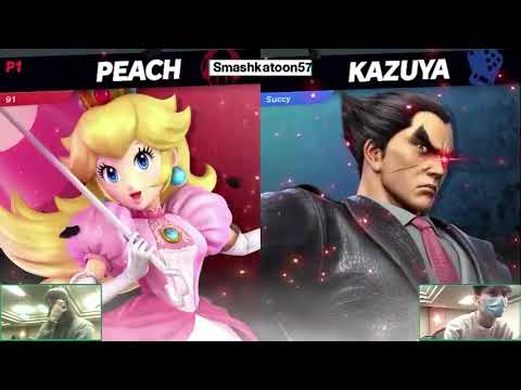 pinkbombo91 (Peach, Pythra) vs. King Succy (Ryu, Byleth, Kazuya) - Losers Semis - Smashkatoon 57
