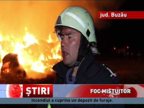 Incendiu uriaș la un depozit de furaje din județul Buzău