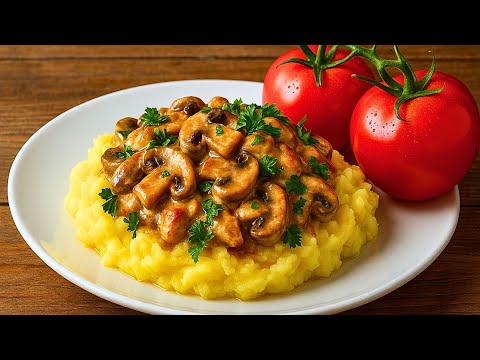 Weiche Hähnchenbrust in Pilzrahmsoße mit Kartoffelpüree: leckeres Gericht für Tag und Gäste zu Haus