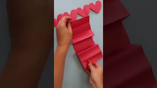 How to Make a Heart Paper Chain | DIY Paper Heart Garland #shorts #hearts #papercrafts