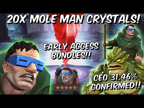 20x 5 & 6 Star Mole Man Crystal Opening! - Early Access Bundles - Marvel Contest of Champions