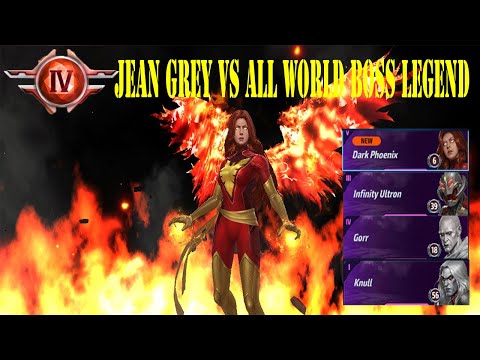 Jean Grey t4 vs all world boss legend | Jean Grey wbl | Marvel Future Fight