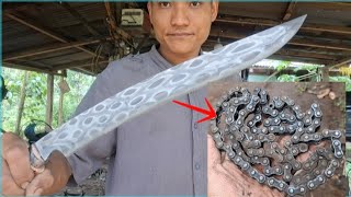 Download lagu Luar Biasa Kreatif,,Membuat Golok Tebas Dari Bahan Rantai Bekas Motor  mp3