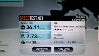preview picture of video 'BT Infinity Broadband speed test Carrickfergus'