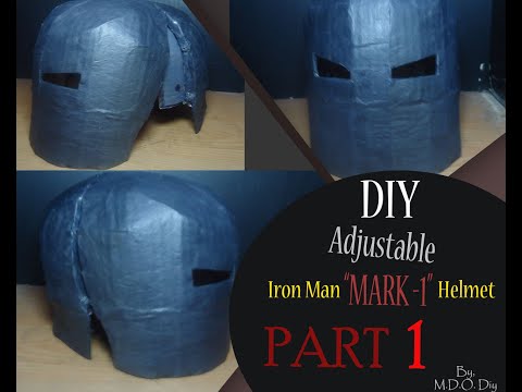 DIY  Cardboard  "Iron Man Mark 1" helmet Part 1. With free templates