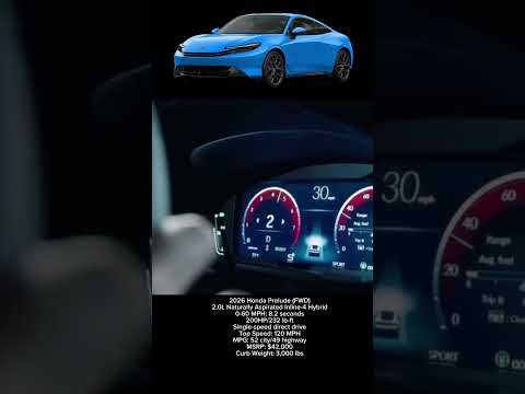 Thumbnail for 2026 Honda Prelude 0-60 Mph #shorts #hondaprelude2026 #honda #acceleration by Honda Prelude