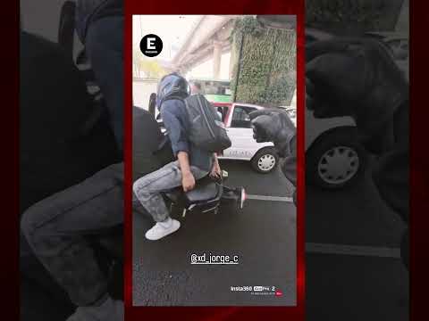 Taxista invade carril y causa accidente con motociclista en Periférico