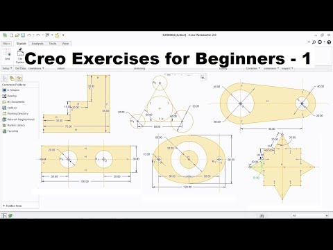 Creo Practice Exercises for Beginners 1 Creo Sketcher Exercise Creo Basics Tutorial