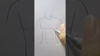 How to draw simple drawing of abdominal muscles, learn to draw at no foundation, Drawing tutoria