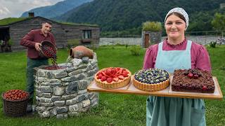 The Best Homemade Pies With Mountain Berries! Village Cooking