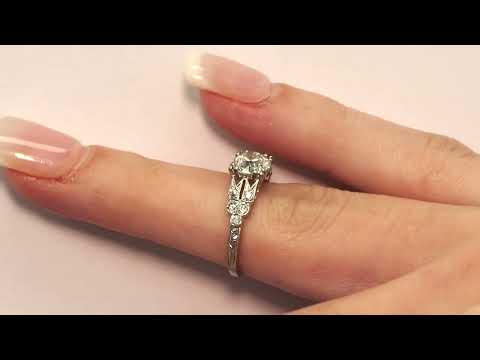 Circa 1920s GIA 1.00ct Old European Brilliant Diamond Engagement Ring