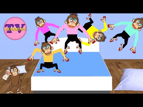 Fem små mammaer hoppa i en seng - og mye mer! | Norske barnesanger med animasjon