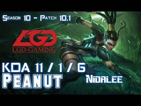 LGD Peanut NIDALEE vs GRAVES Jungle - Patch 10.1 KR Ranked