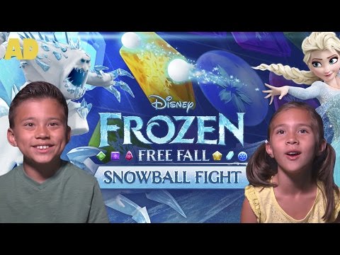 FROZEN FREE FALL: Snowball Fight CHALLENGE!