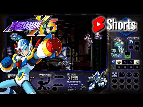 Megaman X5 [PS] - X (Fourth Armor) Vs. Squid Adler [SHORTS]