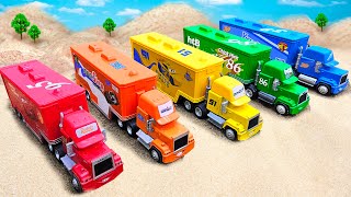 Play and Rescue Lightning Mcqueen Truck Toys On The Sand | Toys Car Story