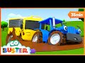 Wheels on the Bus - Stuck in the Mud Song! | Go Buster | Baby Cartoons | Kids Videos | ABCs and 123s