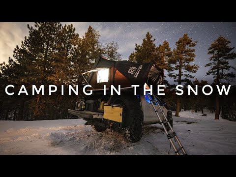 Movie Night While Snow Camping In Our Toyota Tacoma | Definetly A Must Do!