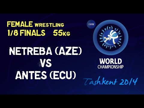 1/8 finals - Female Wrestling 58 kg - I NETREBA (AZE) vs L ANTES (ECU) - Tashkent 2014