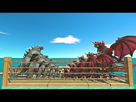 Growing Godzilla 2014 vs Growing Destoroyah - Animal Revolt Battle Simulator