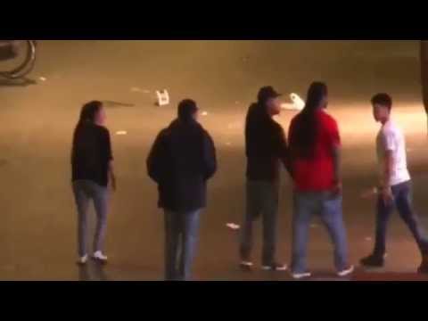 Drunk Guy With The Worst Fighting Technique Starts Fight With 3 Dudes