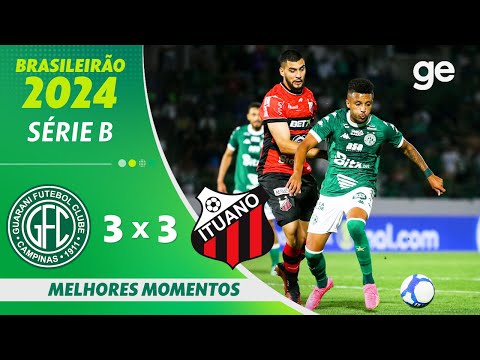 Gols e lances de Guarani x Ituano