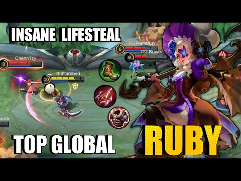 RUBY TOP 1 GLOBAL GAMEPLAY 2021 - Ruby best build and emblem 2021 - Mobile legends