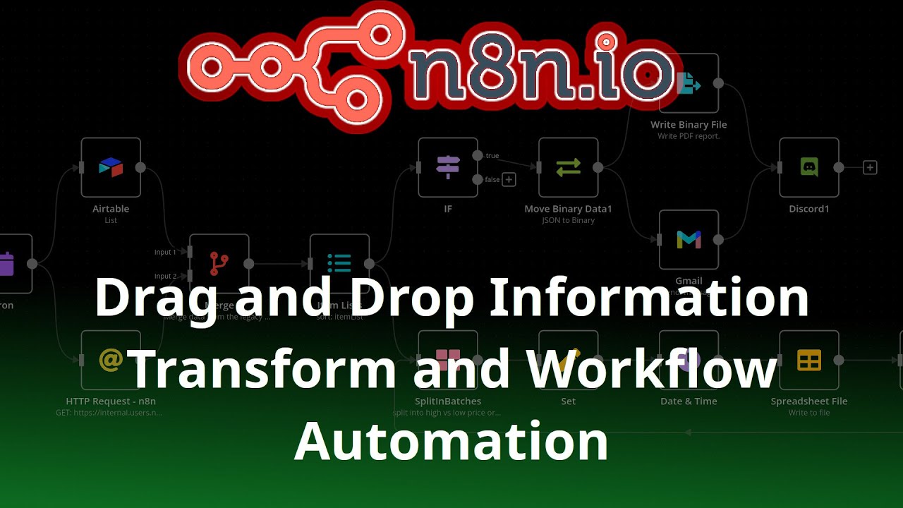 n8n - a fair use code, self hosted info transform & workflow automation tool w/ drag and drop ease.