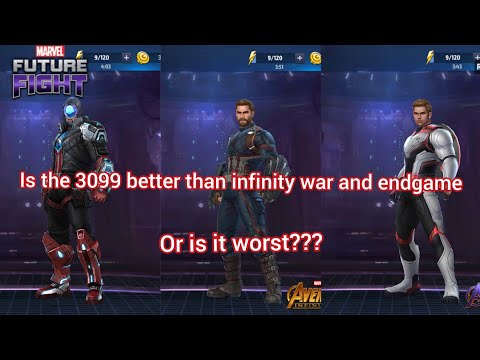 Captain America abx comparison between infinity war,3099& endgame|marvel future fight|