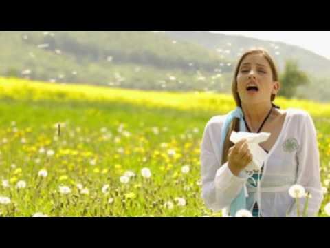 allergic sneezing. sneezing from flower