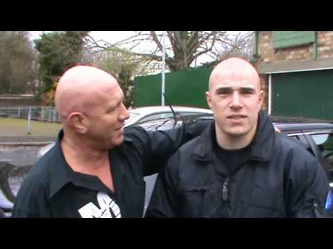 Dave O' Donnell talks to Jake Bostwick after his win.