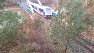 preview picture of video 'Alstom Coradia LINT 54 BR 622 der erixx GmbH überquert den Elbeseitenkanal bei Wendisch Evern'