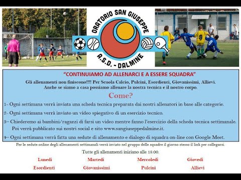 Allenamenti online Oratorio San Giuseppe A.S.D.