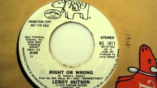 Leroy Hutson - Rght or Wrong  - funkbox