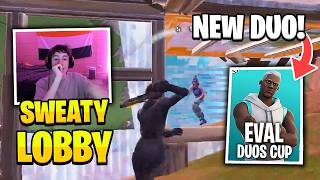 PeterBot BREAKS the SWEATIEST EVAL Duos Cup Lobby with New Duo!