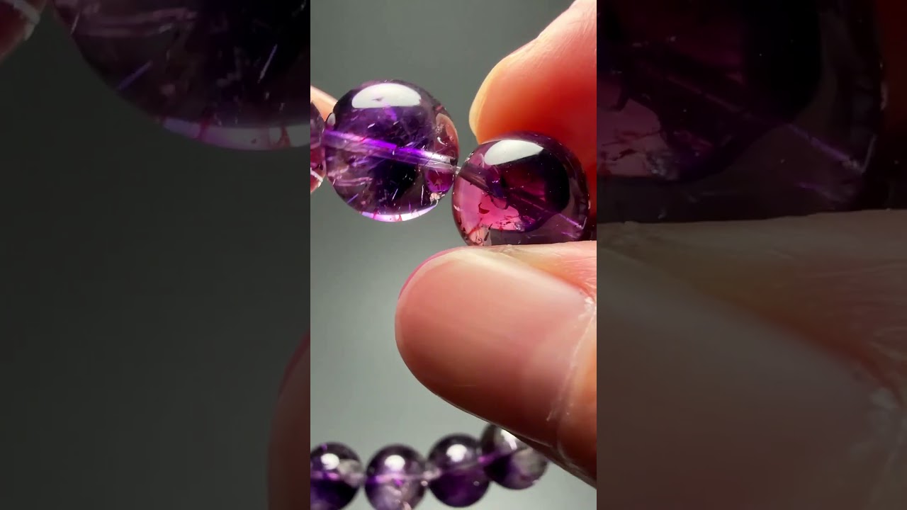 [高品質++]アメジストスーパーセブンブレスレット（約12mm玉）★現品動画あり-slide-youtube