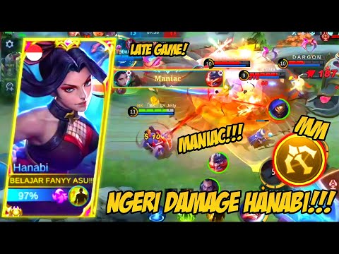 MANIAC!!! HANABI PAKAI EMBLEM MARKSMAN NGERI DAMAGENYA! - EMBLEM & BUILD HANABI TERSAKIT 2022!! MLBB
