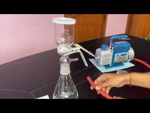 how to use abron millipore filteration setup having filter holder clamp flask funnel for vacuum pump