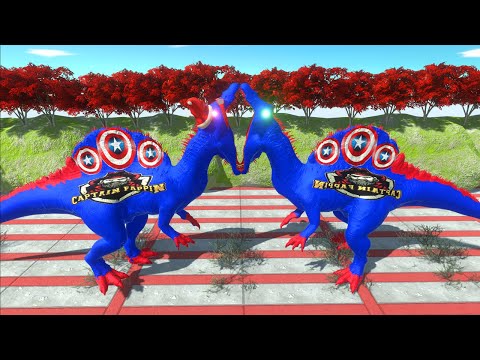 CAPTAIN AMERICA SPINOSAURUS DEATH RUN - Animal Revolt Battle Simulator