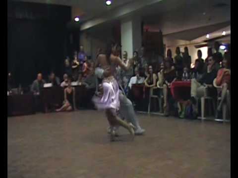  Roxana Suarez  and  Sebastian Achaval  are  dancing  to  the  milonga  "  Milonga Brava  "