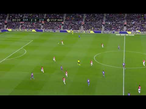 Pedri control and pass leading to goal vs Athletic Bilbao (02-27-2022)