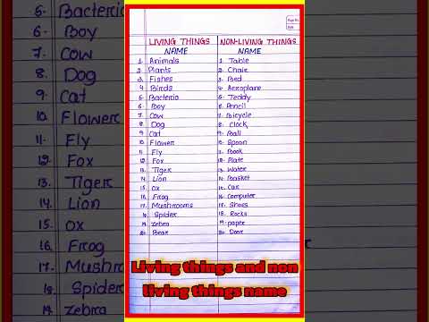 20 name of Living Things and Non Living l non living things and living things name
