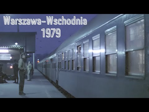 Stacja oraz dworzec kolejowy "Warszawa Wschodnia" około 1980 roku [HD/AI upscaled]