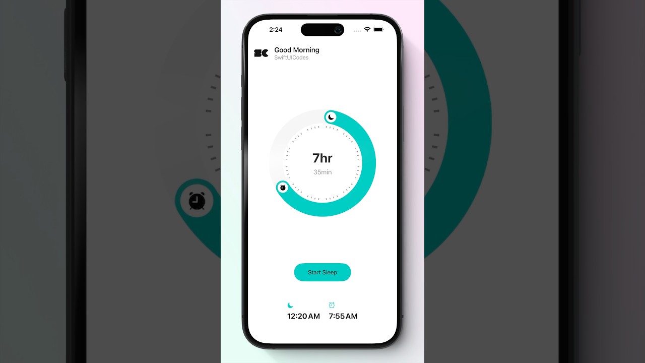 Modern Sleep Tracker UI with Circular Slider in SwiftUI 🚀