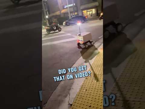 Delivery Robot Hit By a Car! #shorts