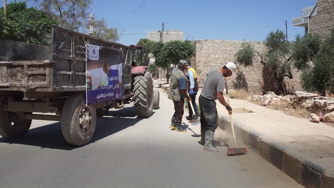 النشاطات اليومية ضمن مشروع المياه و النظافة في مدينة ترمانين - طريق الحرير - منظمة طريق الحرير