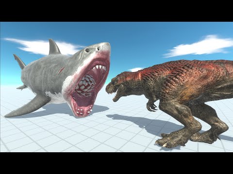 Mutant Megalodon vs T-REX - Animal Revolt Battle Simulator